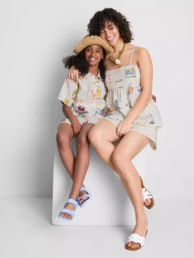 7-15 años | Conjunto de camisa y pantalones cortos con detalle de lazo