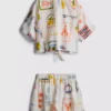 7-15 años | Conjunto de camisa y pantalones cortos con detalle de lazo