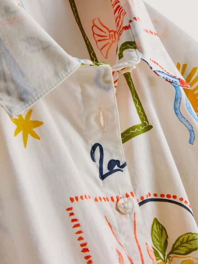 7-15 años | Conjunto de camisa y pantalones cortos con detalle de lazo