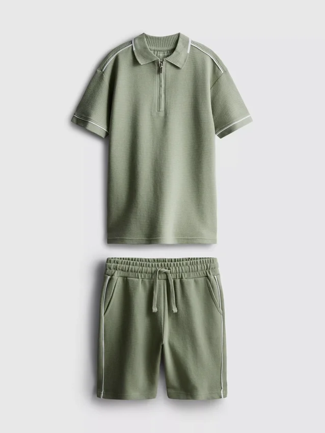 7-15 años | Conjunto de camisas y pantalones cortos con textura