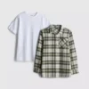 7-15 años | Conjunto de camiseta y camisa a cuadros