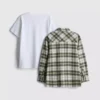 7-15 años | Conjunto de camiseta y camisa a cuadros