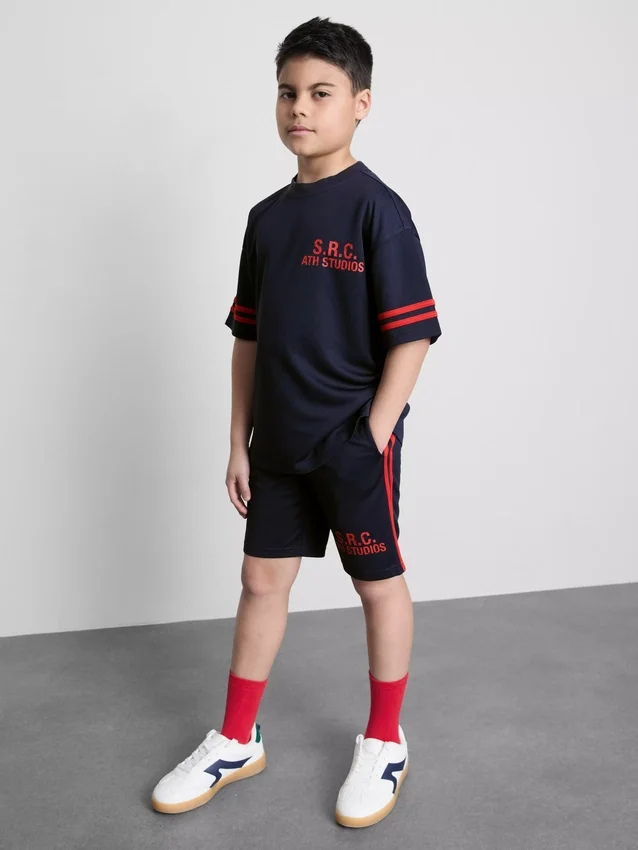 7-15 años | Conjunto de camiseta y pantalones cortos de malla deportiva