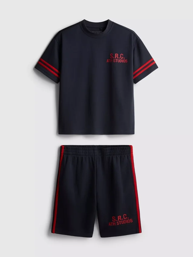 7-15 años | Conjunto de camiseta y pantalones cortos de malla deportiva