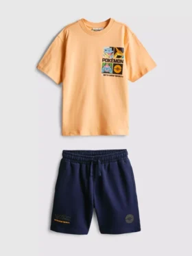 7-15 años | Conjunto de camiseta y pantalones cortos de Pokémon