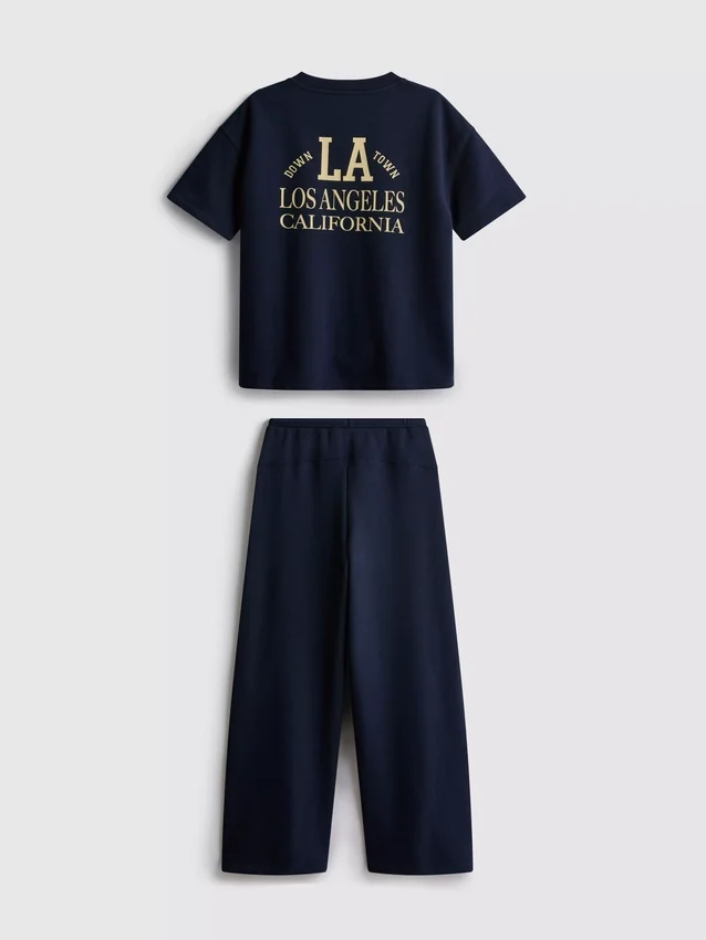7-15 años | Conjunto de camiseta y pantalones de chándal de pierna ancha