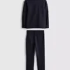 7-15 años | Conjunto de chamarra con cremallera de jacquard y pantalones de chándal