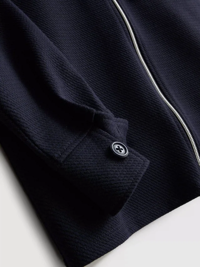 7-15 años | Conjunto de chamarra con cremallera de jacquard y pantalones de chándal