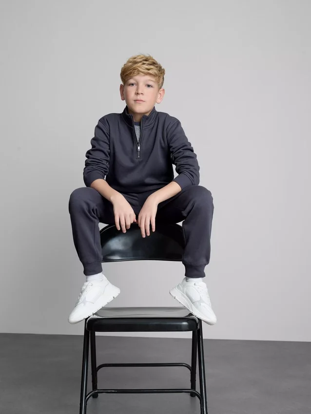 7-15 años | Conjunto de sudadera con cuello de embudo y pantalones de chándal