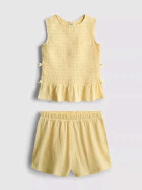 7-15 años | Conjunto de top sin mangas fruncido y pantalones cortos