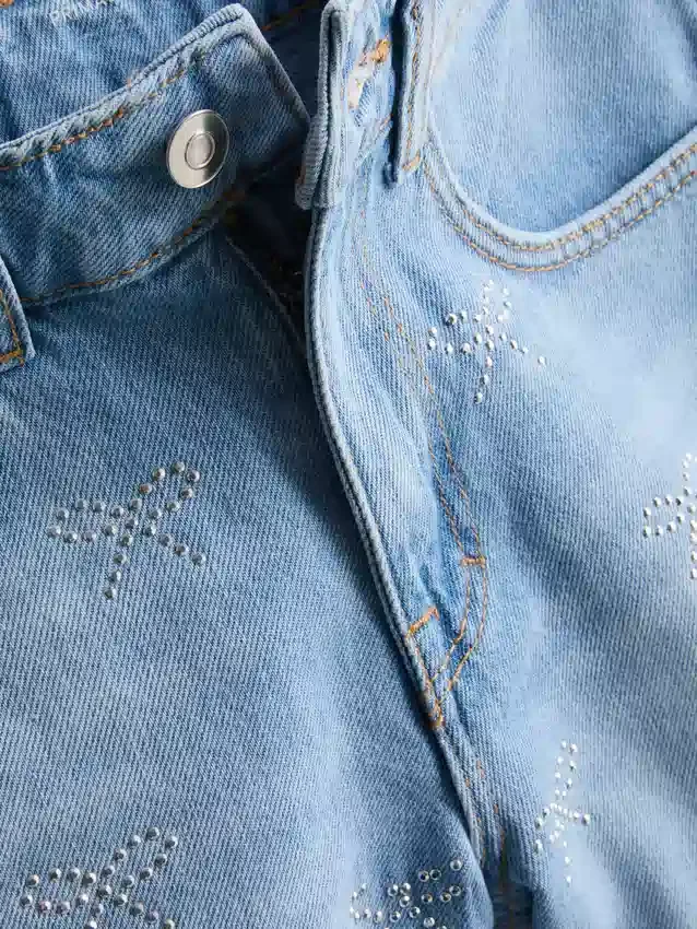 7-15 años | pantalones cortos de mezclilla con moño de strass