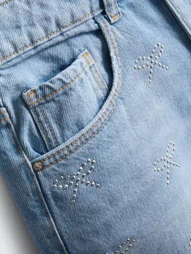 7-15 años | pantalones cortos de mezclilla con moño de strass