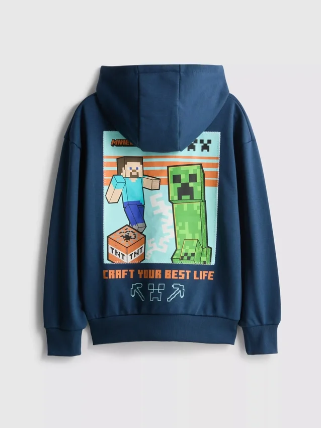 7-15 años | Sudadera con capucha de alto contenido de algodón con diseño de Minecraft