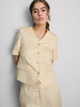 Americana entallada de pantalones cortos en mezcla de algodón