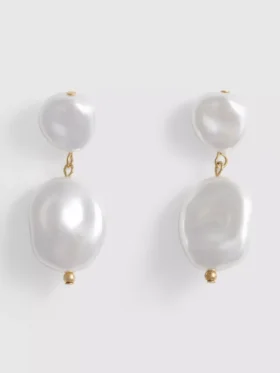 Aretes de perla sintética en forma de gota