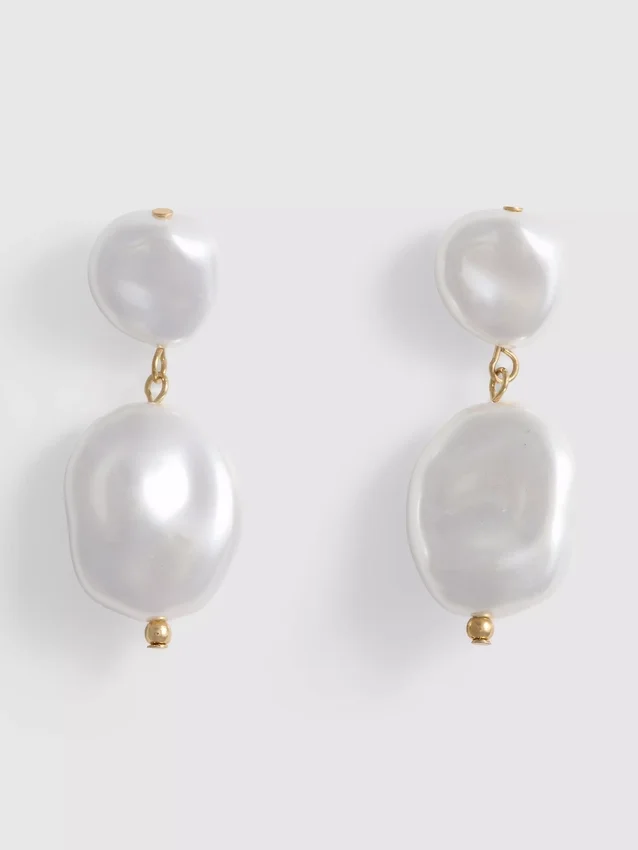 Aretes de perla sintética en forma de gota