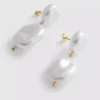 Aretes de perla sintética en forma de gota