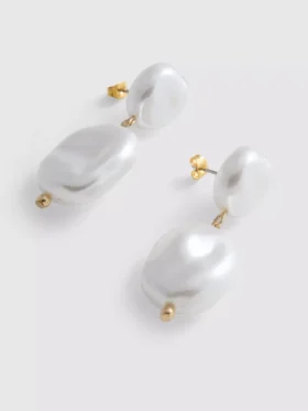 Aretes de perla sintética en forma de gota