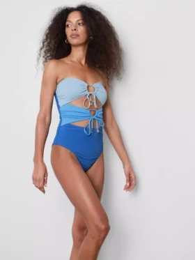 Bañador bandeau con aberturas