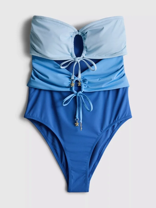 Bañador bandeau con aberturas