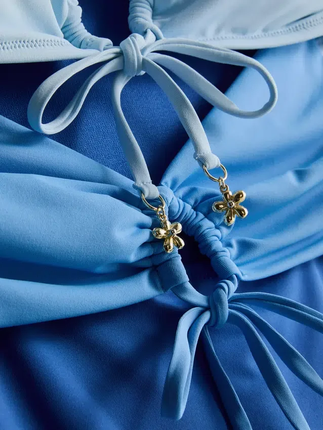 Bañador bandeau con aberturas