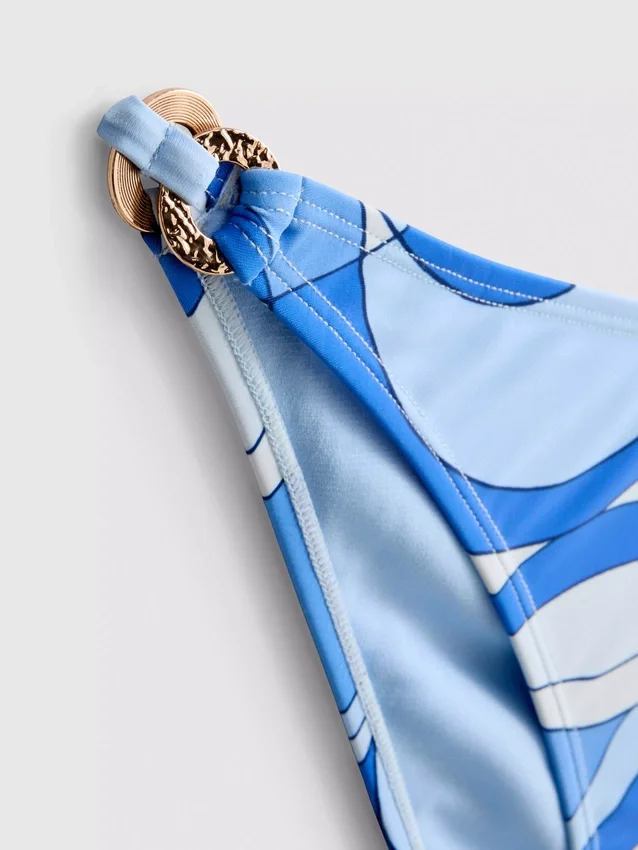 Bajo de bikini con diseño abstracto de remolinos