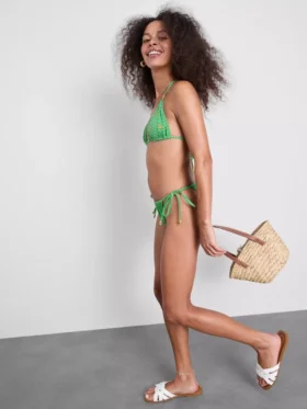Bajo de bikini de cuadros vichy con lazo lateral