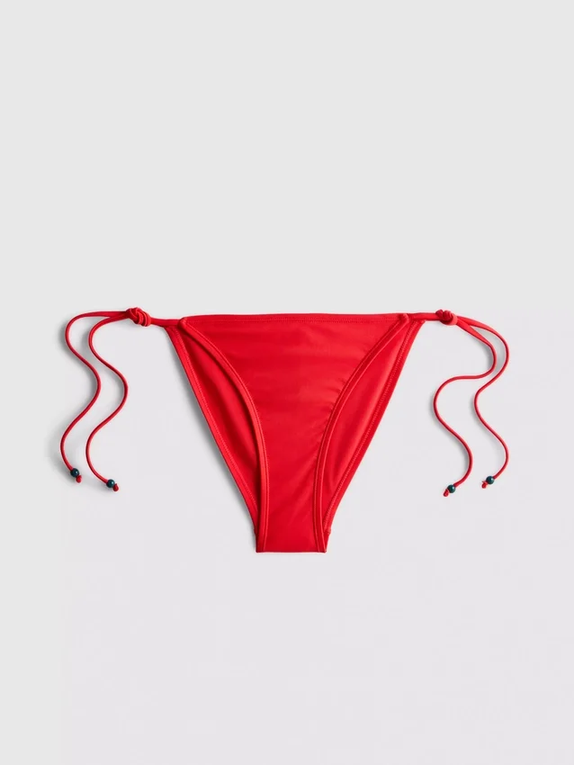 Bikini con braguita de lazo lateral con diseño de tucán