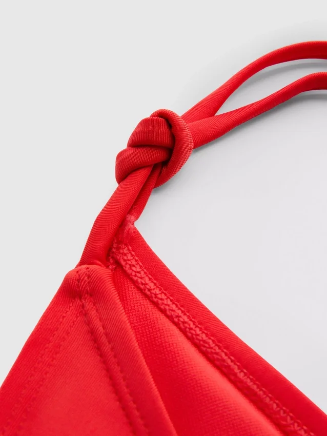 Bikini con braguita de lazo lateral con diseño de tucán