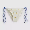Bikini con braguita texturizada color limón y atado a los lados