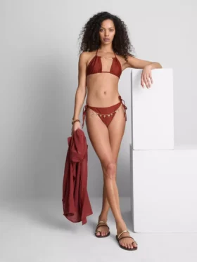 Bikini con detalle de cadena y lazos laterales
