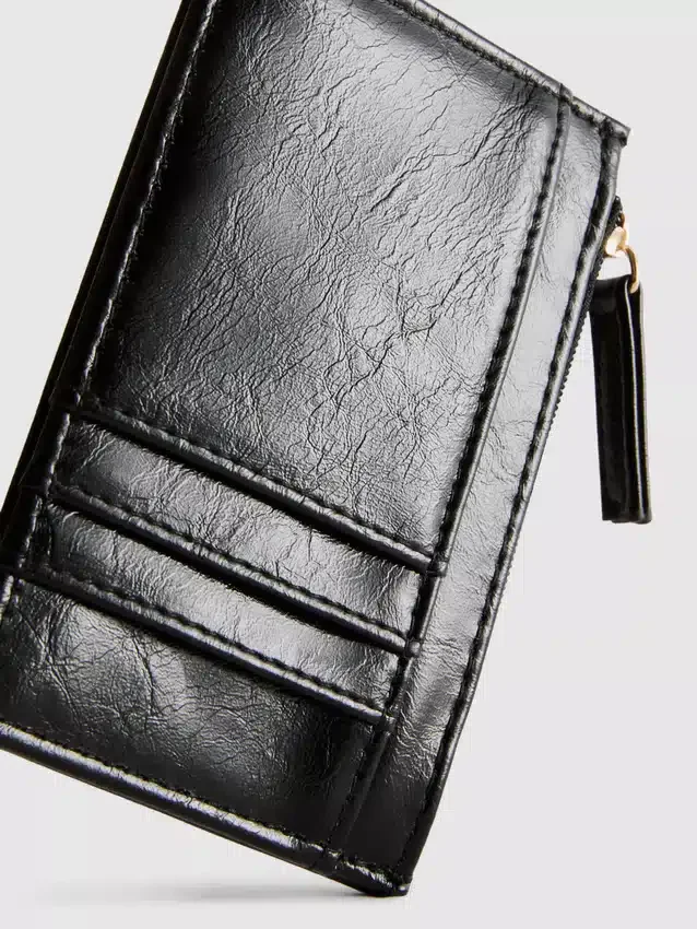 Billetera con cremallera para tarjetas
