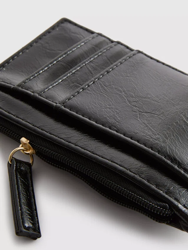 Billetera con cremallera para tarjetas
