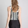 Blusa a rayas con dobladillo en punta