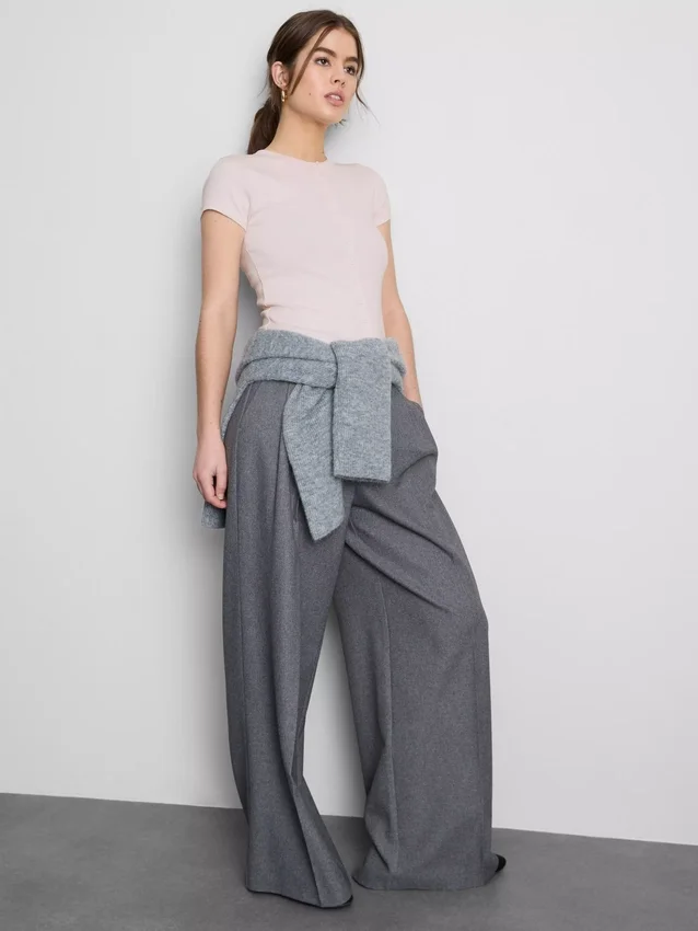 Blusa acanalada con botones, rica en algodón
