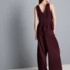 Blusa arrugada con cuello en V