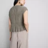 Blusa arrugada con lazo al frente