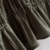 Blusa arrugada con lazo al frente