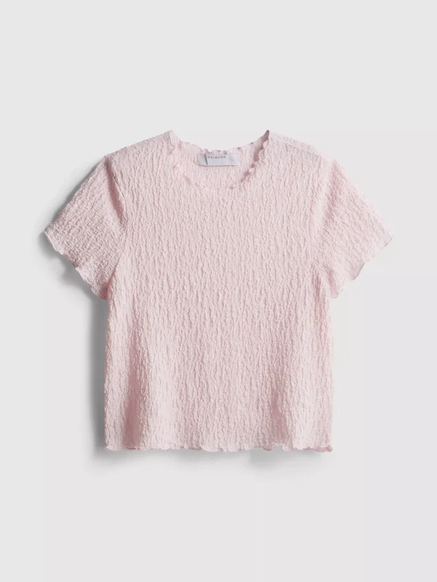 Blusa arrugada de manga corta