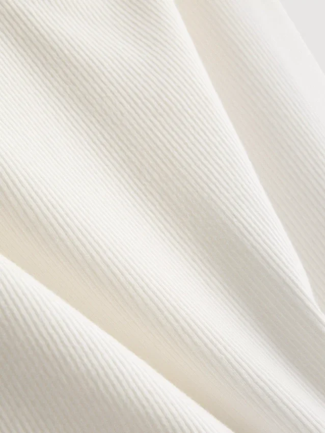 Blusa bardot de manga corta con alto contenido de algodón