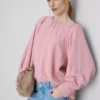Blusa con mangas abullonadas texturizadas