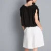 Blusa corta con caída, rica en modal