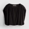 Blusa corta con caída, rica en modal