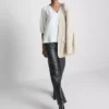 Blusa de cuello en V con mangas 3/4
