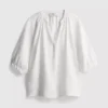 Blusa de cuello en V con mangas 3/4