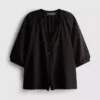 Blusa de cuello en V con mangas 3/4