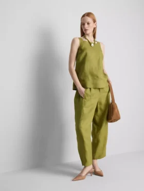 Blusa de lino de corte A con tirantes anchos de The Edit