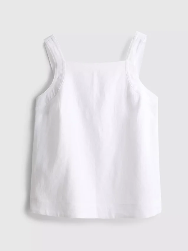Blusa de lino de corte A con tirantes anchos de The Edit