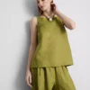 Blusa de lino de corte A con tirantes anchos de The Edit