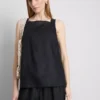 Blusa de lino de corte A con tirantes anchos de The Edit